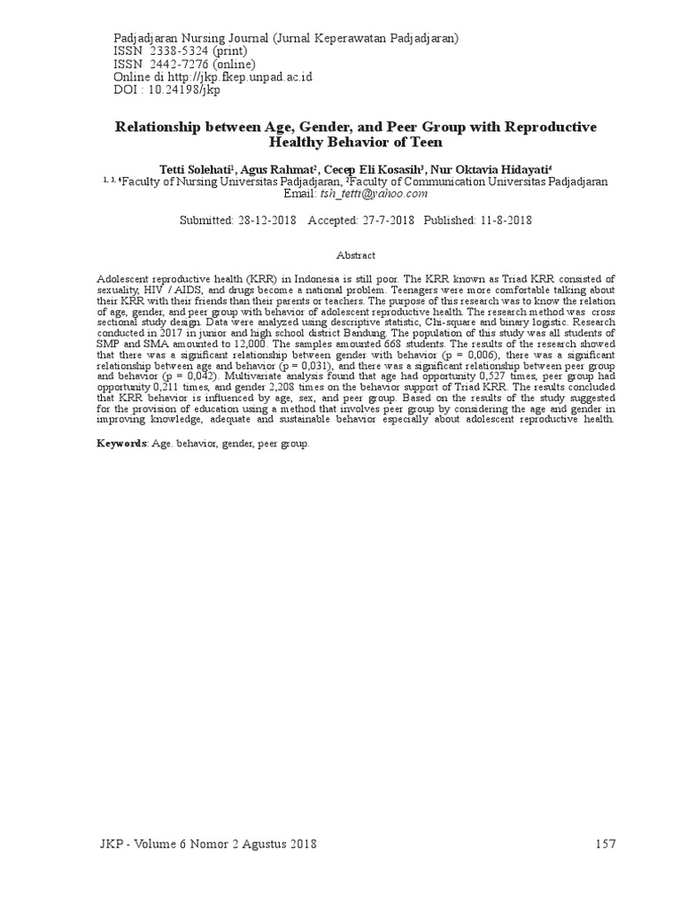 Adolescent Reproductive Health Study | PDF | Adolescence | Reproductive ...