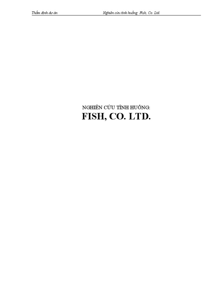 Case Study - Fish Co. Ltd. - VN | PDF