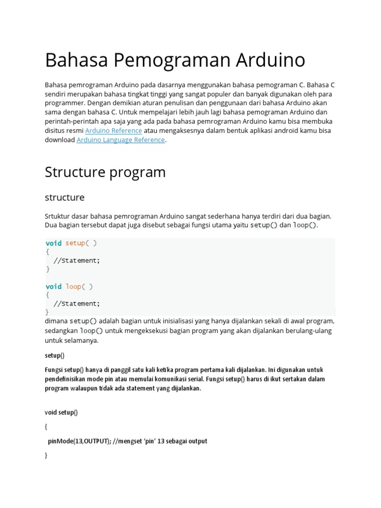 Panduan Dasar Arduino untuk Pemula | PDF