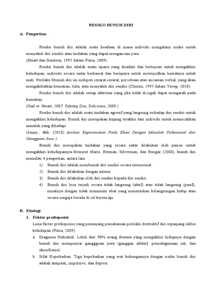 Resiko Bunuh Diri | PDF