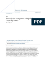 Service Failure Management in High-End Hospitality Resorts