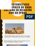 Características culturales antiguas: Egipto, Mesopotamia, Roma, Grecia, China e Inca