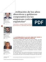 Retribución de los altos directivos y gobierno corporativo en las empresas cotizadas españolas.