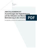 Auswirkungen Der Digitalisierung Auf Die Inklusion Von Menschen Mit Behinderung in Den Arbeitsmarkt