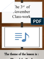 The 3 of November Class-Work