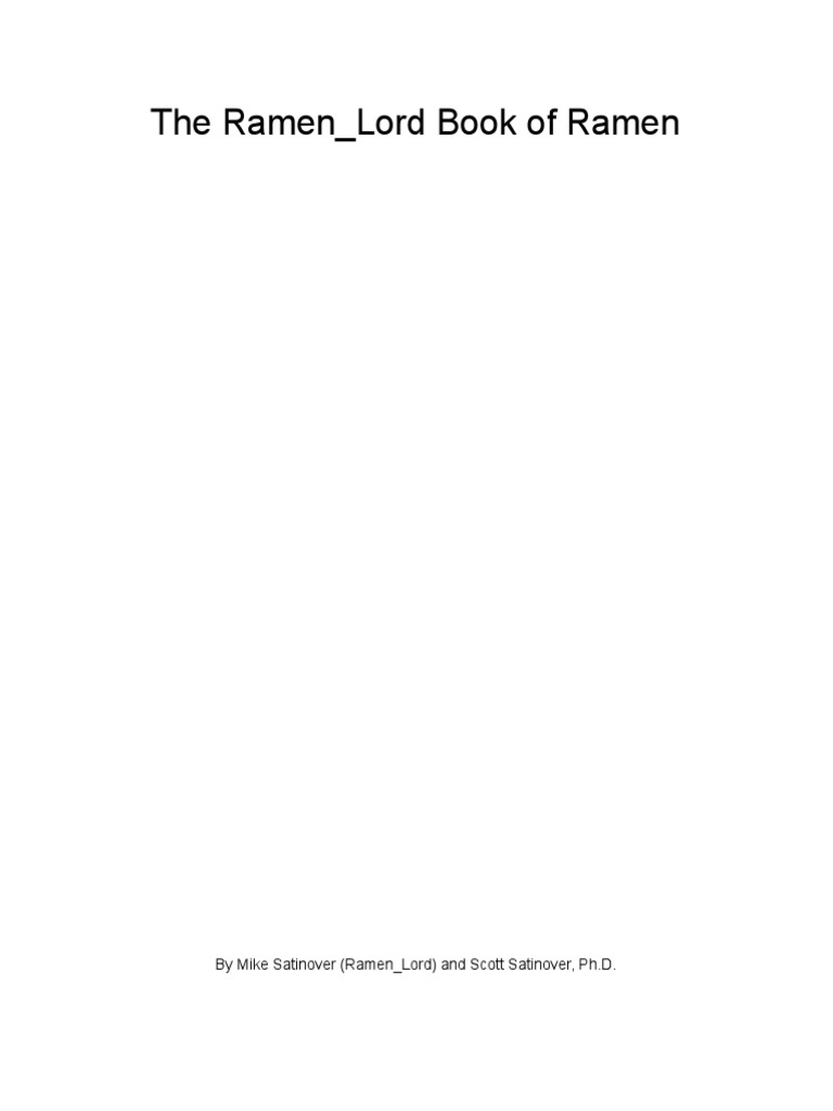 The Book of Ramen - Ramen - Lord | PDF | Umami | Ramen