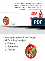 PENCEGAHAN PRIMER DAN SEKUNDER PADA KLIEN DENGAN NAPZA