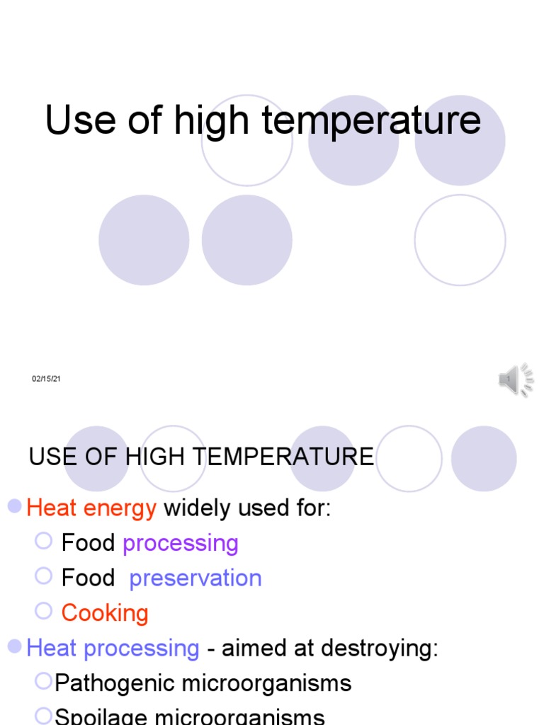 Use of High Temperature in Food Processing | PDF | Cooking | Food ...