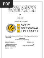 OF CSE 101 Banking System: Submitted By:-Guided By