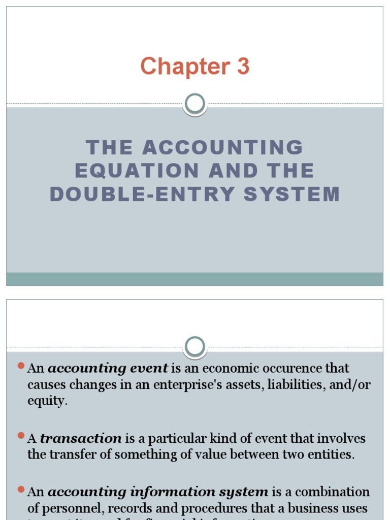 The Accounting Equation and The Double-Entry System | PDF | Debits And ...