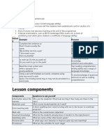 Lesson Components: Formal Assessment