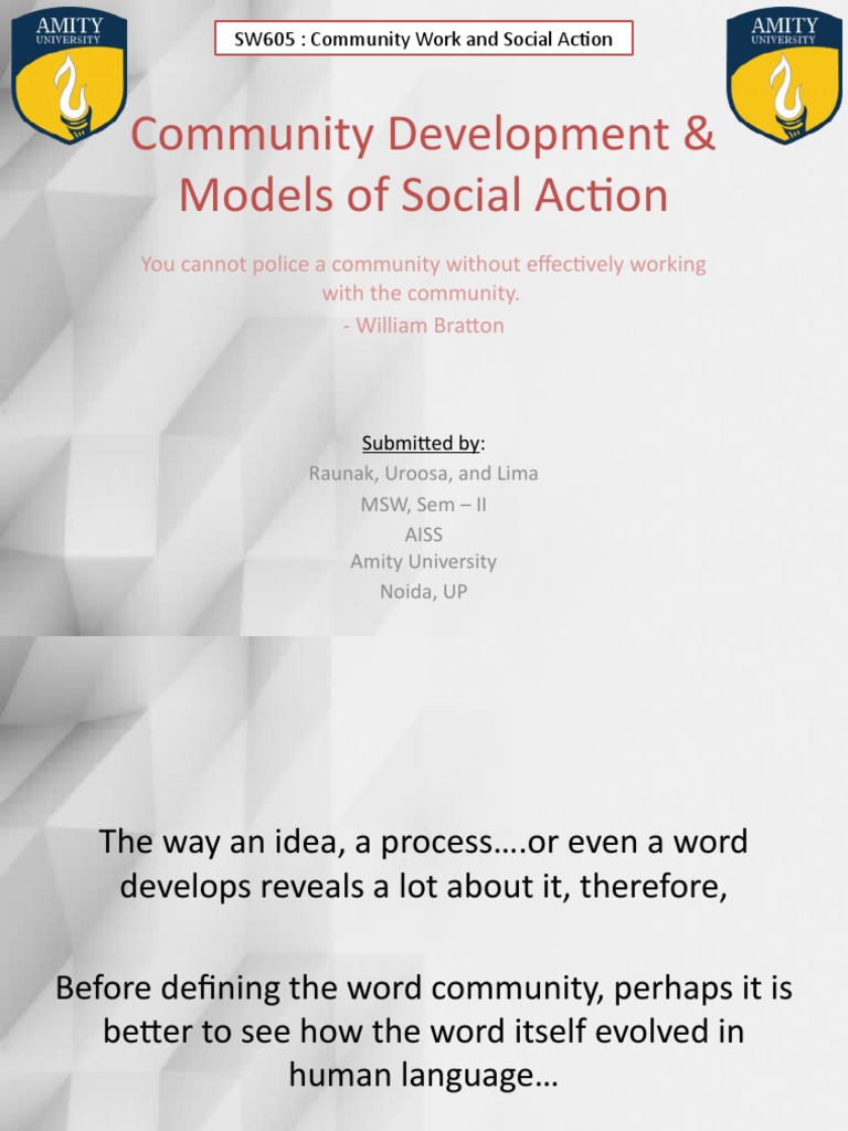 Community Development & Models of Social Action | PDF | Community ...