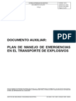 Plan de Manejo de Emergencias en El Transporte de Explosivos