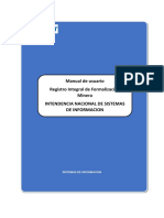 REINFO: Manual de usuario del Registro Integral de Formalización Minera