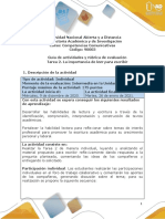 Guía de Actividades y Rúbrica de Evaluación - Tarea 2 - La Importancia de Leer Para Escribir.