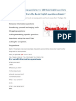 Asking and Answering Questions Over 100 Basic English Questions