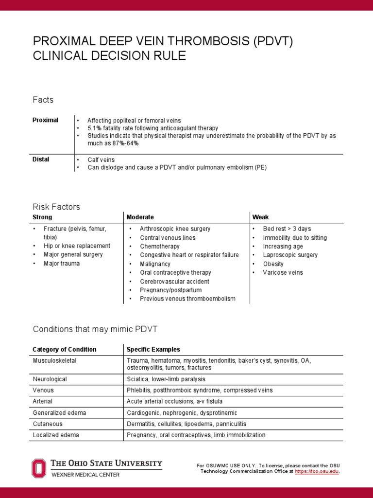 Proximal Deep Vein Thrombosis | PDF | Vein | Thrombosis