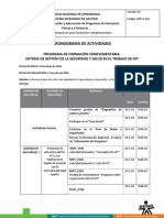 Cronograma Actividades SG SST