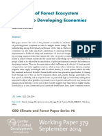 Working Paper 379 September 2014: The Value of Forest Ecosystem Services To Developing Economies