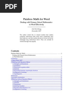Painless Math for Word