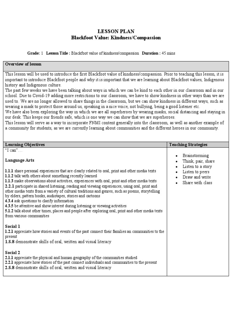 Grade 1 2 Lesson Plan Kate Lawless PDF Storytelling Lesson Plan