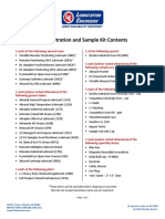 Demonstration and Sample Kit Contents