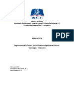 Reglamento Carrera Nacional de Investigadores Revisin en Reunin de Comision de CONESCYT 170217