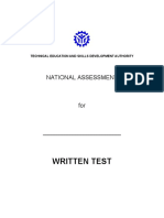 Written Test: National Assessment