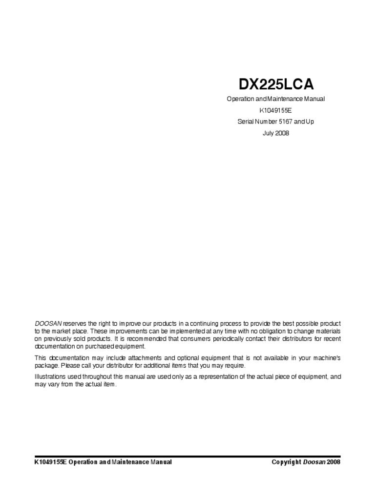 Om Dx225lca | PDF | Safety | Mechanical Engineering