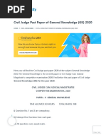 Civil Judge Past Paper of General Knowledge (GK) 2020 - Legalversity