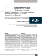 Analisis de Valoracion Contingente de Restauracion Ecologica de Una Cantera en Soacha