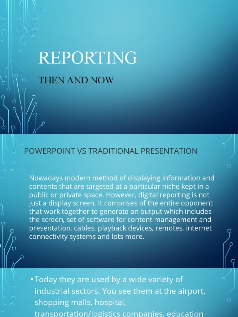 Reporting Then and Now | PDF