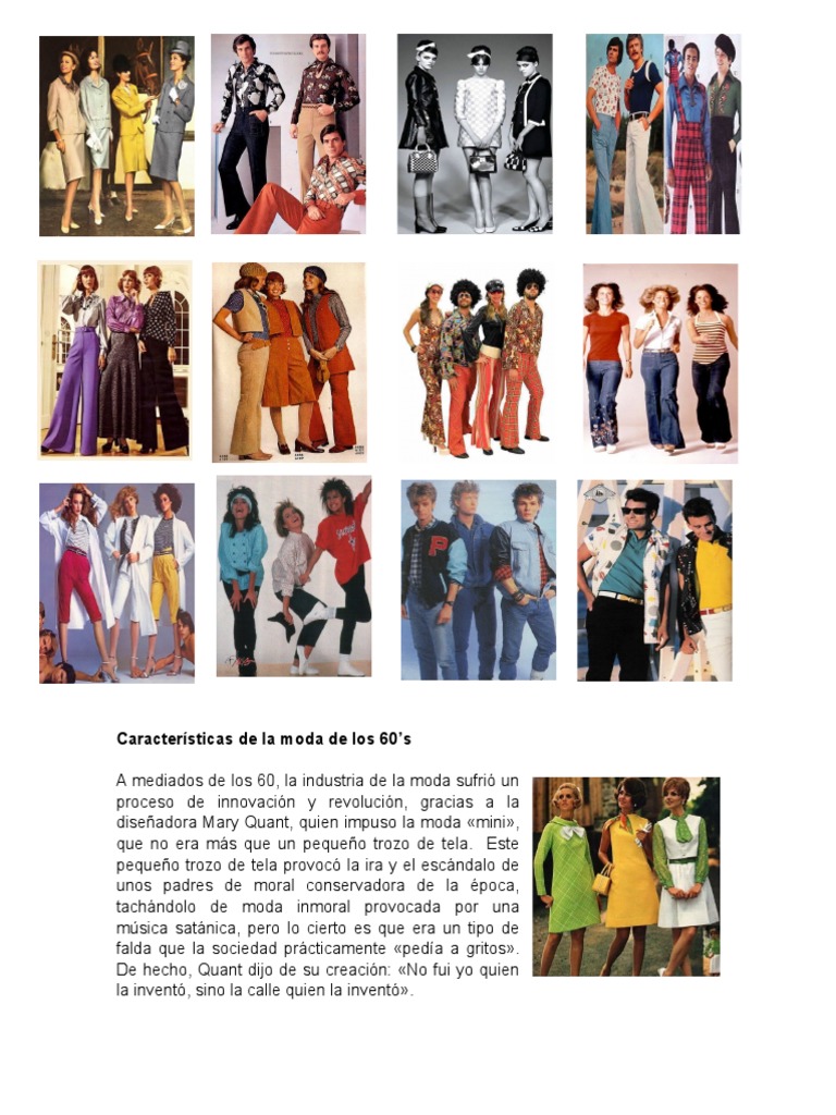 Características de La Moda de Los 60 | PDF | Moda | Ropa