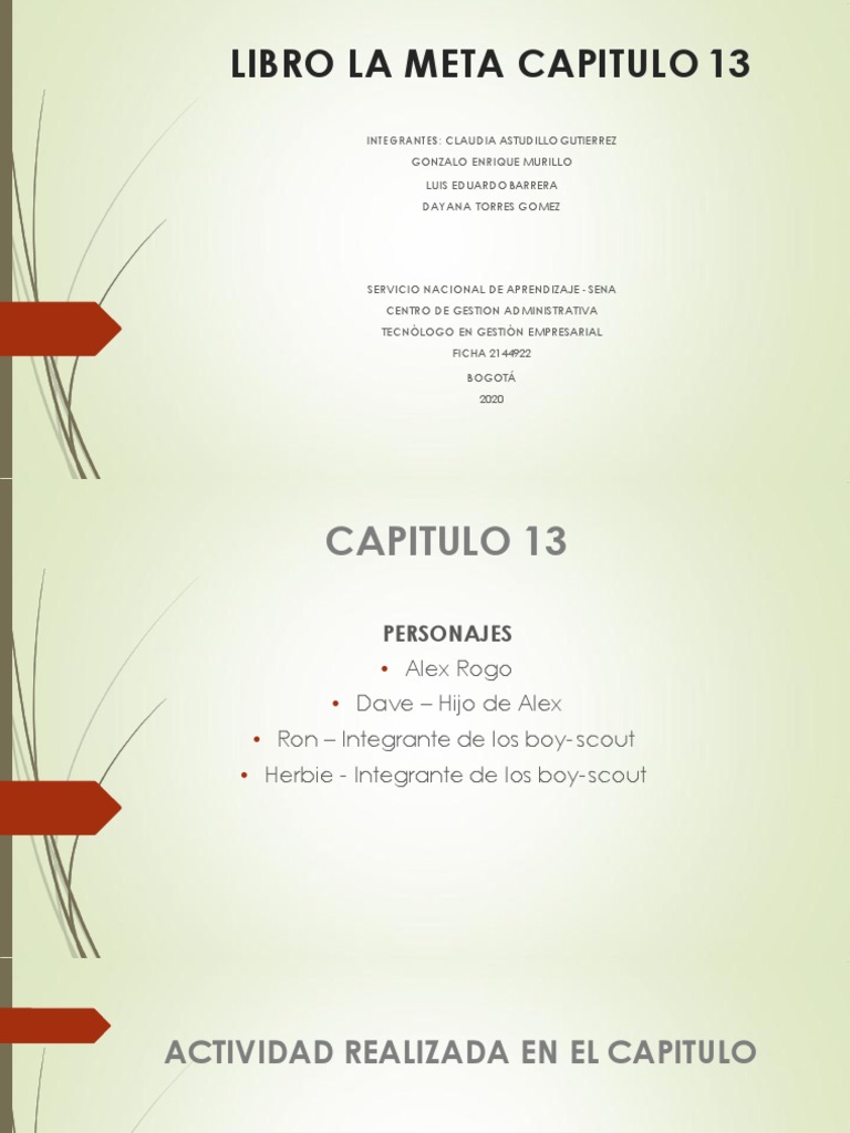 CAPITULO 13 Libro La Meta | PDF