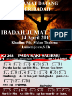 TATA IBADAH HARI JUMAT AGUNG - Jumat 14 April 2017