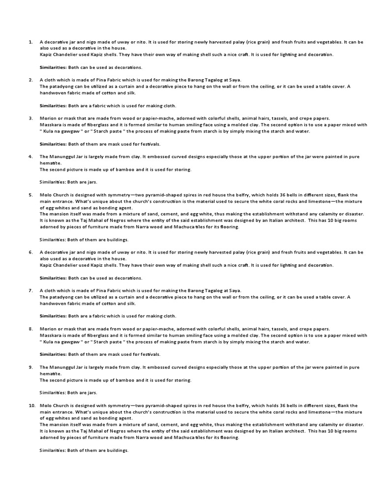 A Decorative Jar Made of Uway or Nito and A Nigo PDF Textiles Starch