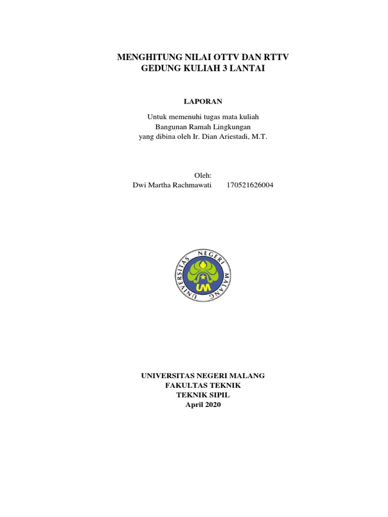 Perhitungan OTTV dan RTTV Gedung | PDF