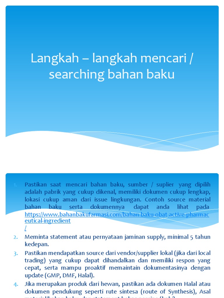 Langkah - Langkah Mencari Bahan Baku | PDF