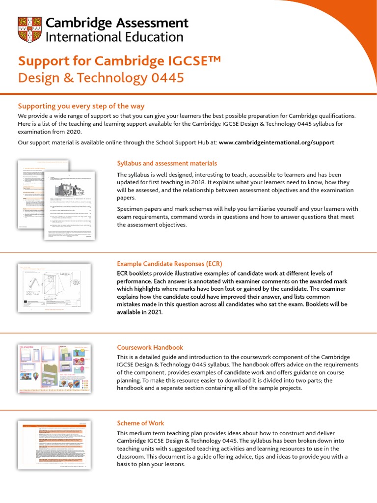 Design & Technology 0445: Support For Cambridge IGCSE™ | PDF | Test ...