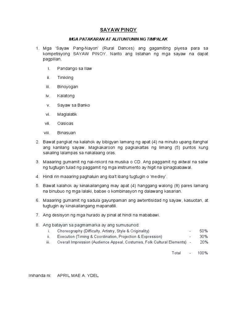 Sayaw Pinoy | PDF