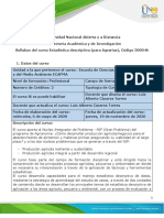 Syllabus Del Curso Estadística Descriptiva (Para Agrarias)