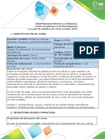 Syllabus Del Curso Caracterización de Contaminantes Atmosféricos