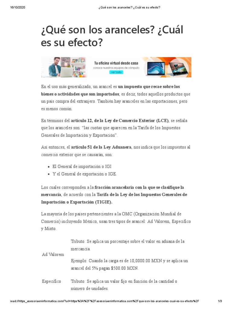Definición y efectos de los aranceles | PDF | Arancel | aduana