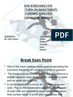 Break Even Analysis Roi (Return On Investment) Economic Analysis New Product Development