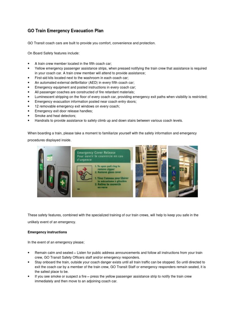 GO Train Emergency Evacuation Plan | PDF | Emergency Evacuation | Train