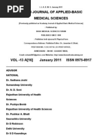Download Indian Journal of Applied Basic Medical Science Jan 2011 by Soham Anand SN49469924 doc pdf