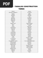 English - Tagalog Construction Terms