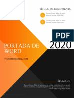 Portada para Word Naranja Negro Profesional