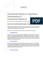 Unit III Promotional Objectives: Importance Determination of Promotional Objectives
