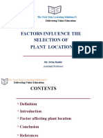 Factors Influence The Selection of Plant Location: The Next Step Learning Solutions!!!